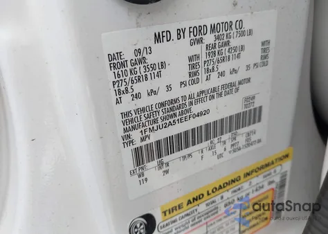 2014 Ford Expedition Limited from USA, damaged, VIN 1FMJU2A51EEF04920